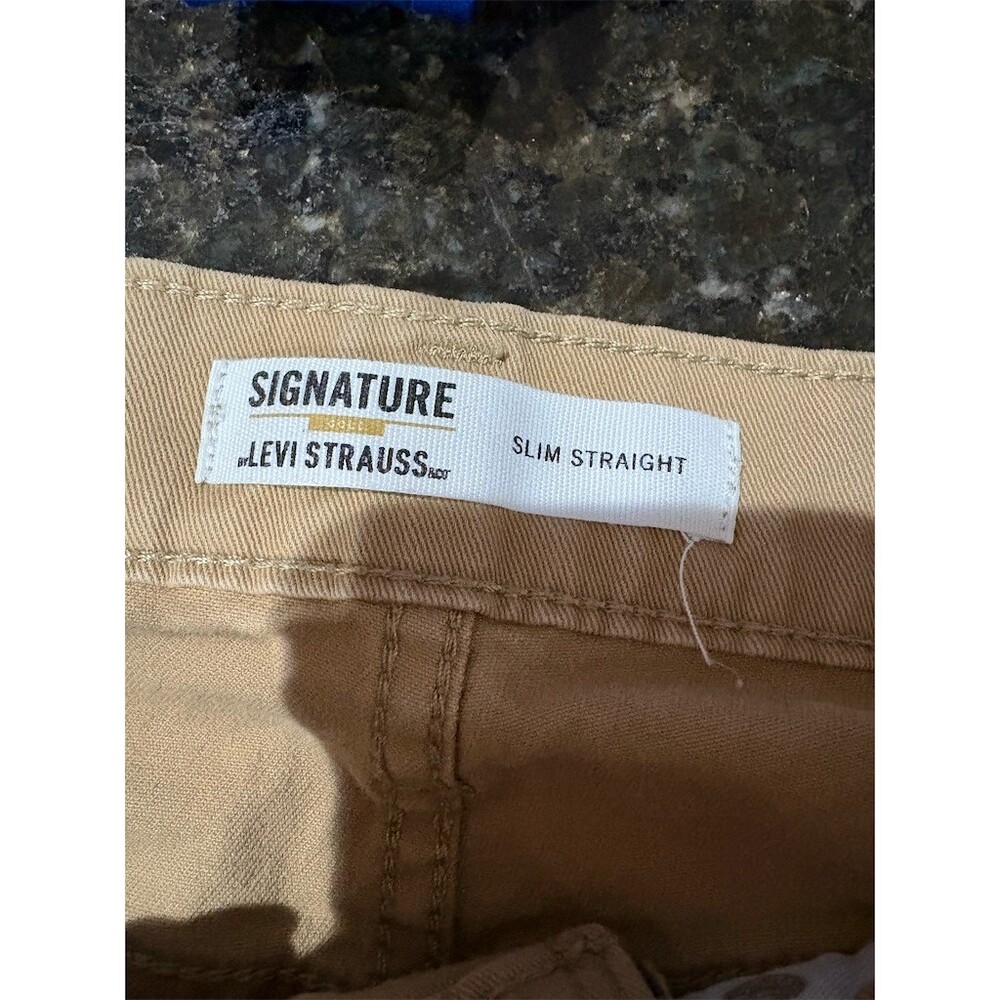Levi's Signature Jeans Mens W28 L30 Tan Khaki Slim Straight 5-Pocket - Picture 8 of 9